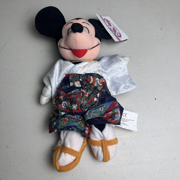 Disney Store Mickey Mouse Kimono Japan & Toga Towel Plush W/ Tags 9" Lot of 2 - Picture 5 of 16